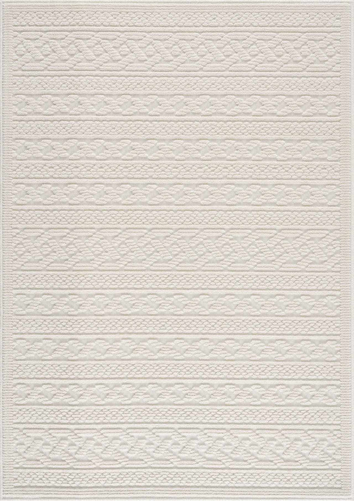 Fadey White 3D Washable Rug