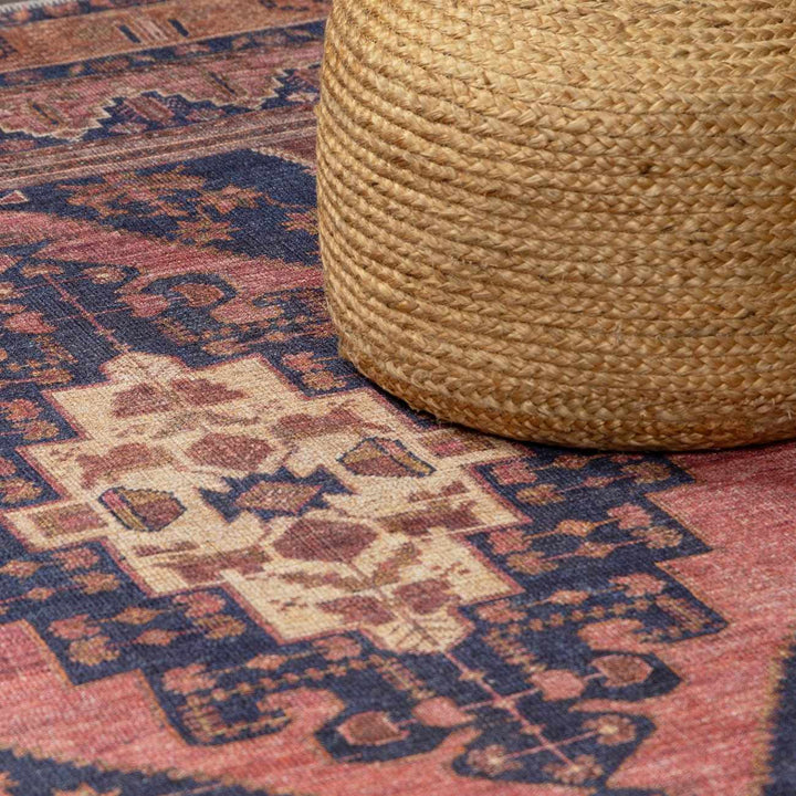 Malamote Vintage Flat Pile Washable Rug