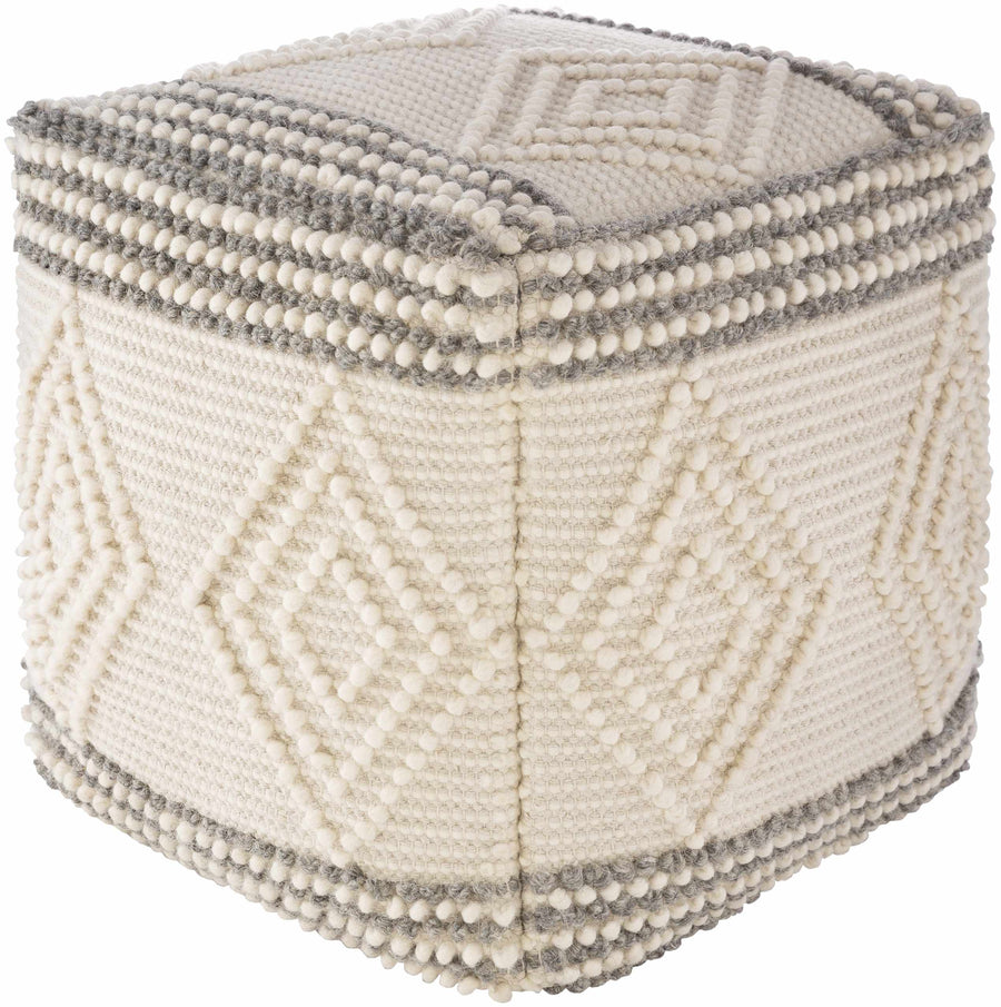Decorative cube with geometric pattern and bead embellishments on a white background

Murgon Cream W Wool Pouf