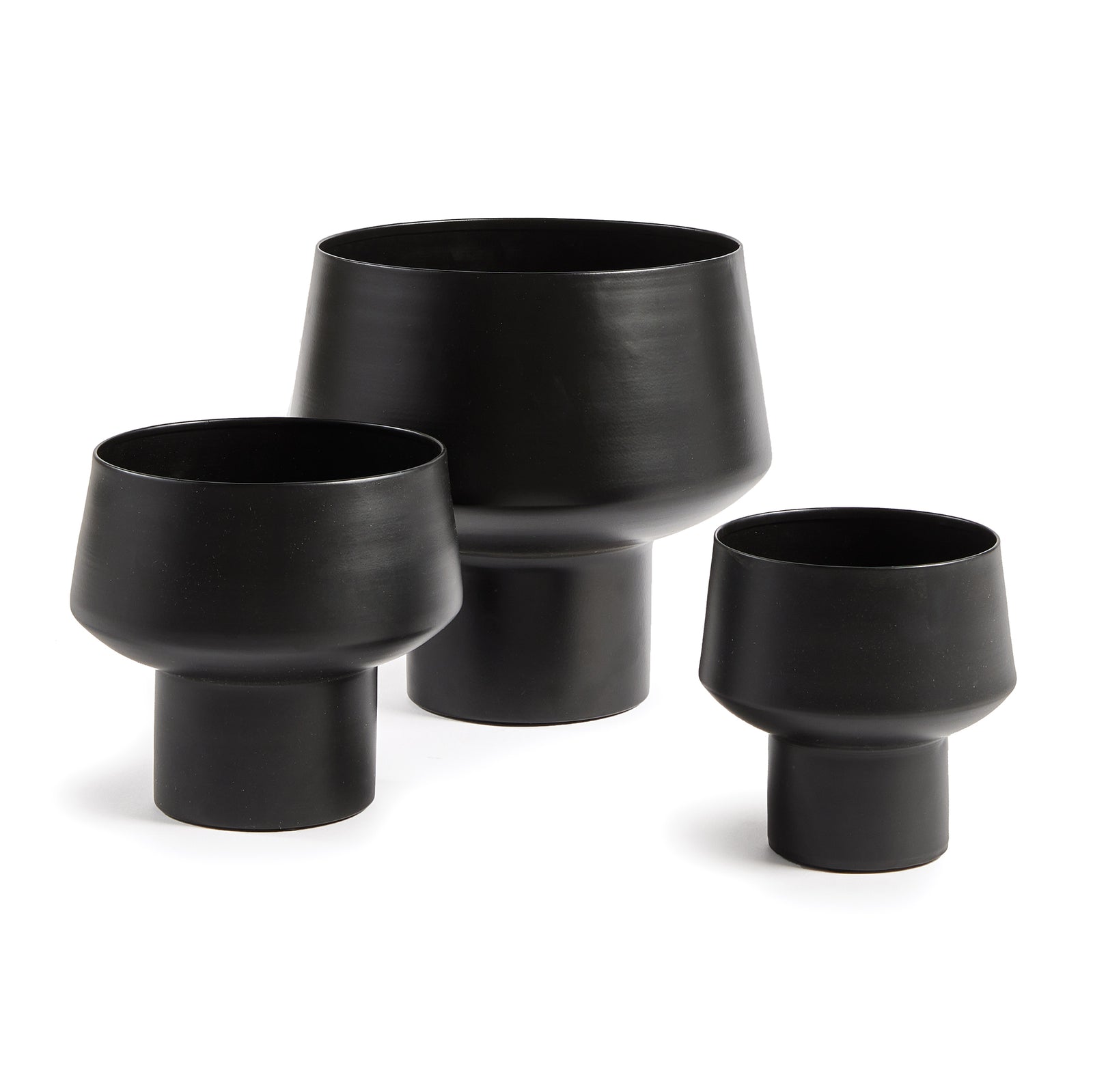 CYRUS CACHEPOTS, SET OF 3 - Matte Black