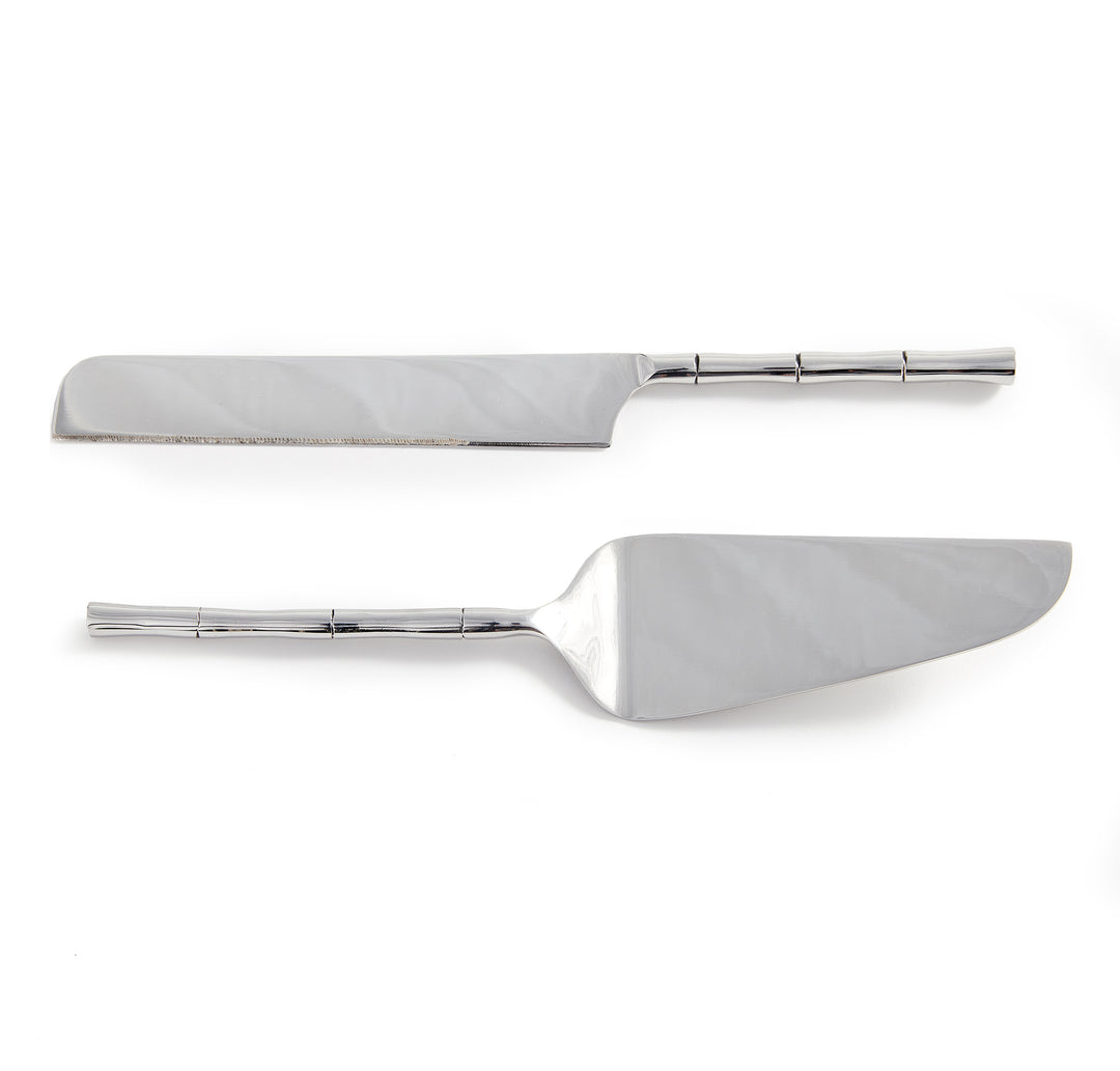 GROVE DESSERT SERVERS, SET OF 2 - Stainless Steel