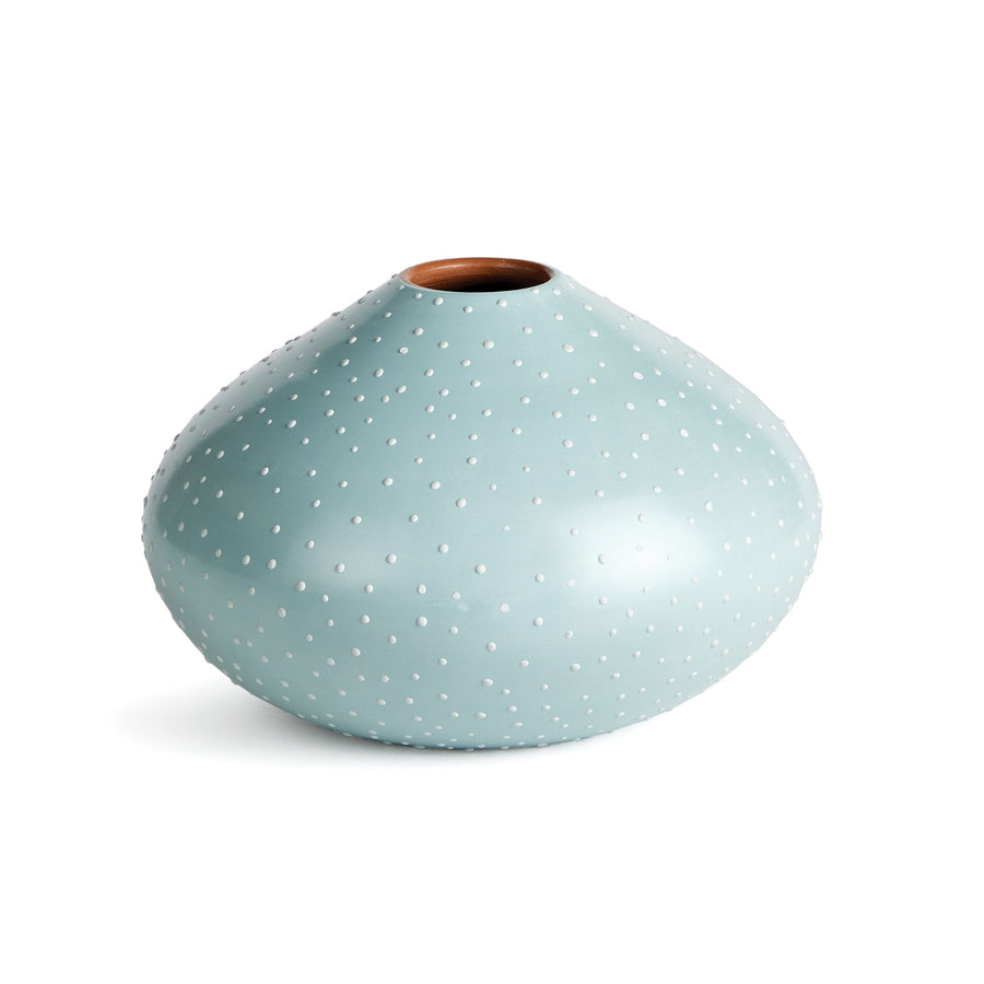 KEYLA VASE SMALL - Light Blue / White