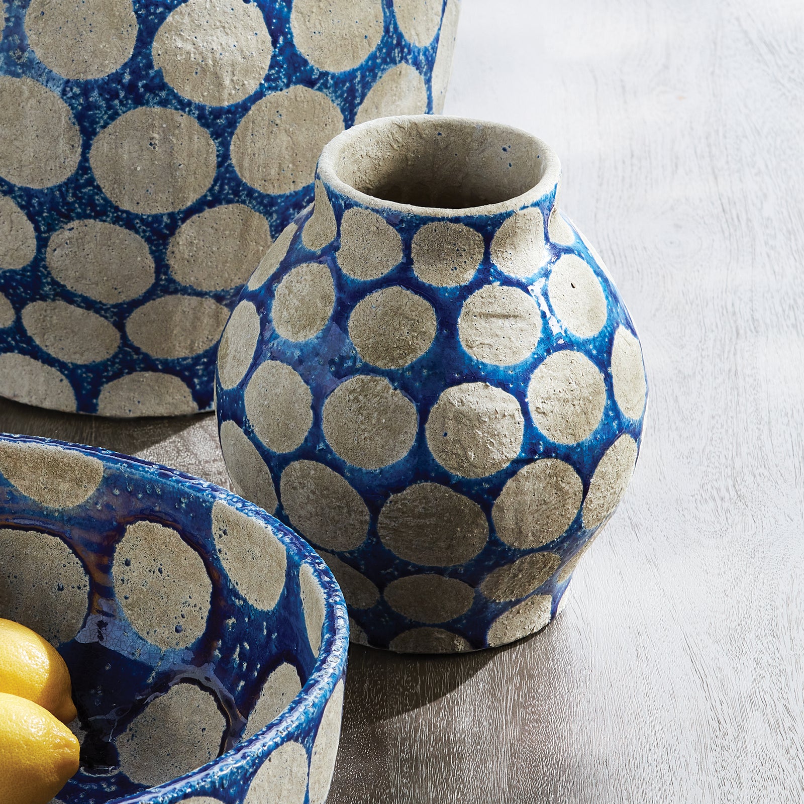 KILEY VASE SMALL - Cobalt / Light Gray