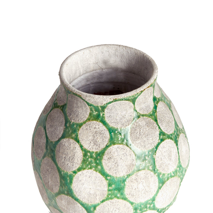 KILEY VASE SMALL - Green / Light Gray