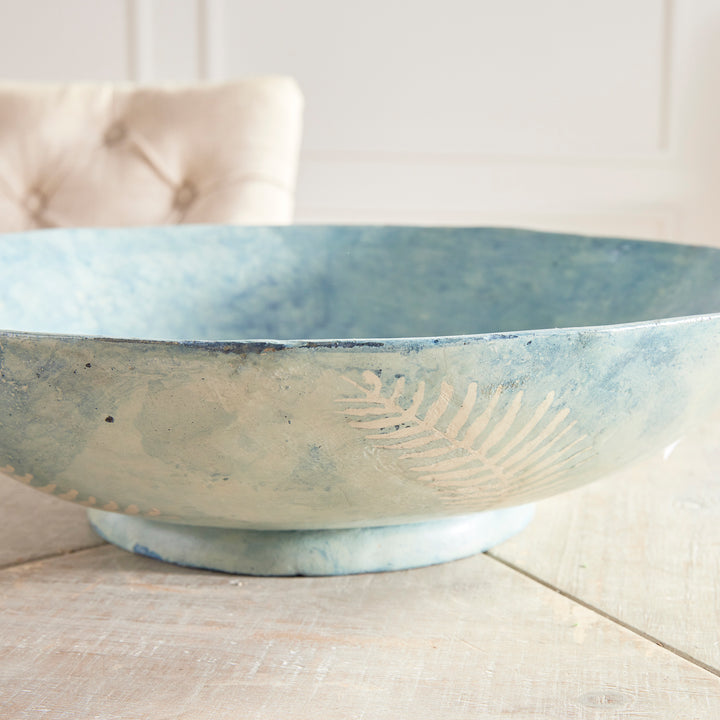 FERNSCAPE DECORATIVE BOWL - Dusty Blue