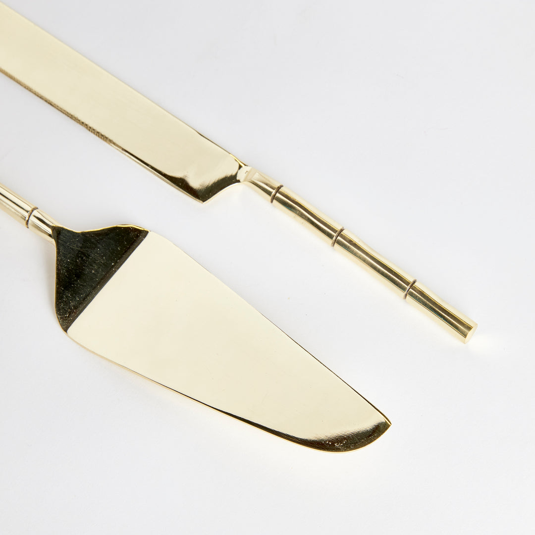 GROVE DESSERT SERVERS, SET OF 2 - Champagne Gold