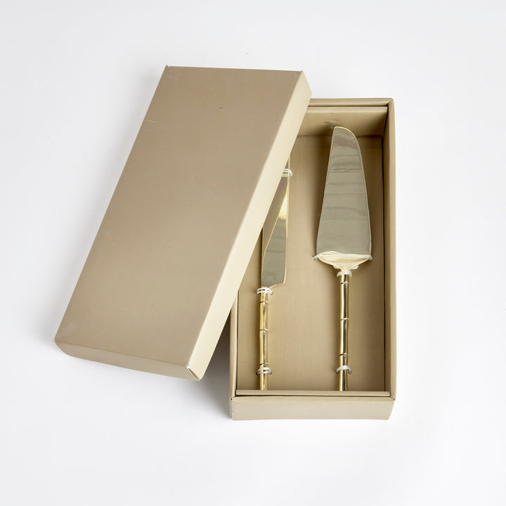 GROVE DESSERT SERVERS, SET OF 2 - Champagne Gold