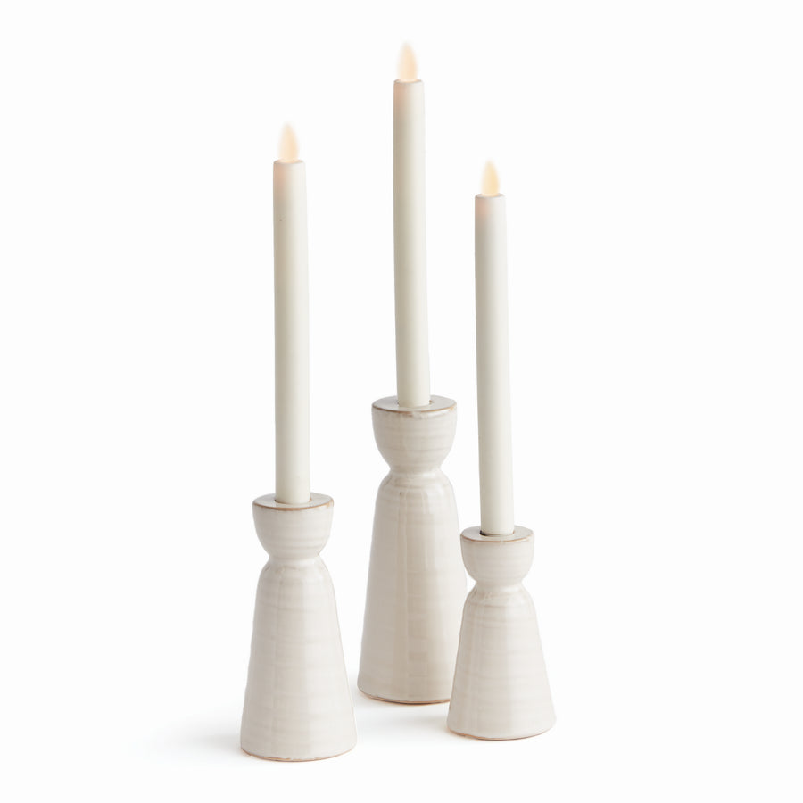 Libbey Taper Holders, Cream