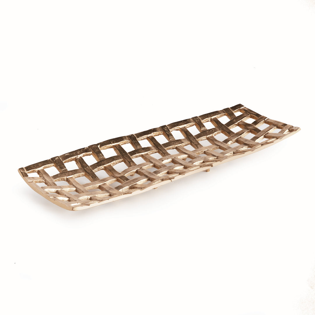 Lopa Decorative Rectangular Tray, Gold