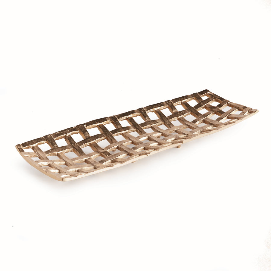 Lopa Decorative Rectangular Tray, Gold