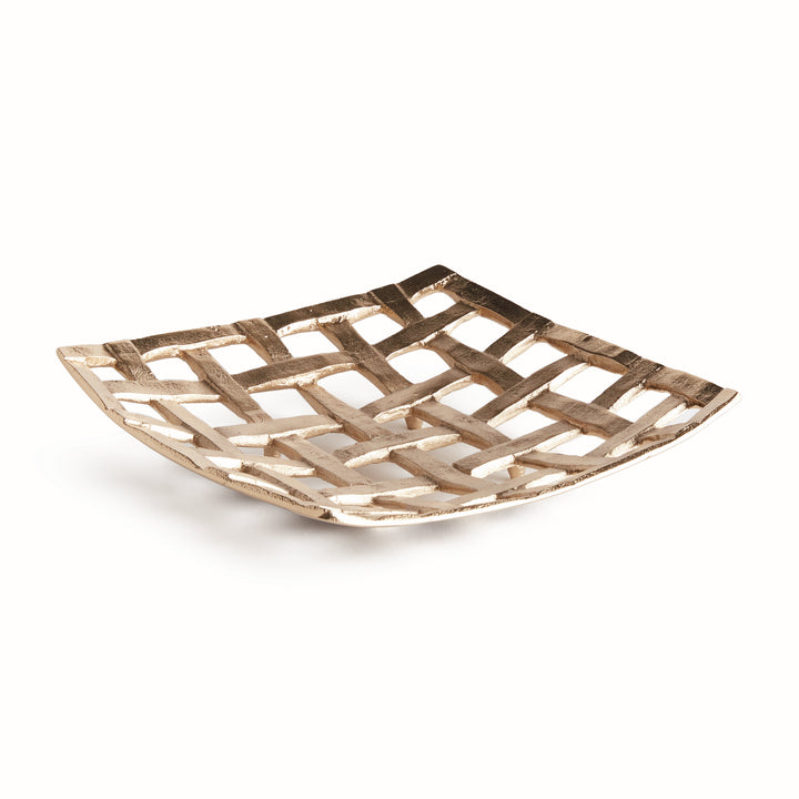 Lopa Decorative Square Tray, Gold