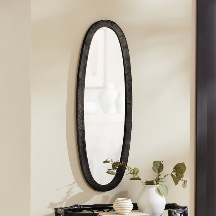 LAMELLE OVAL MIRROR - Black