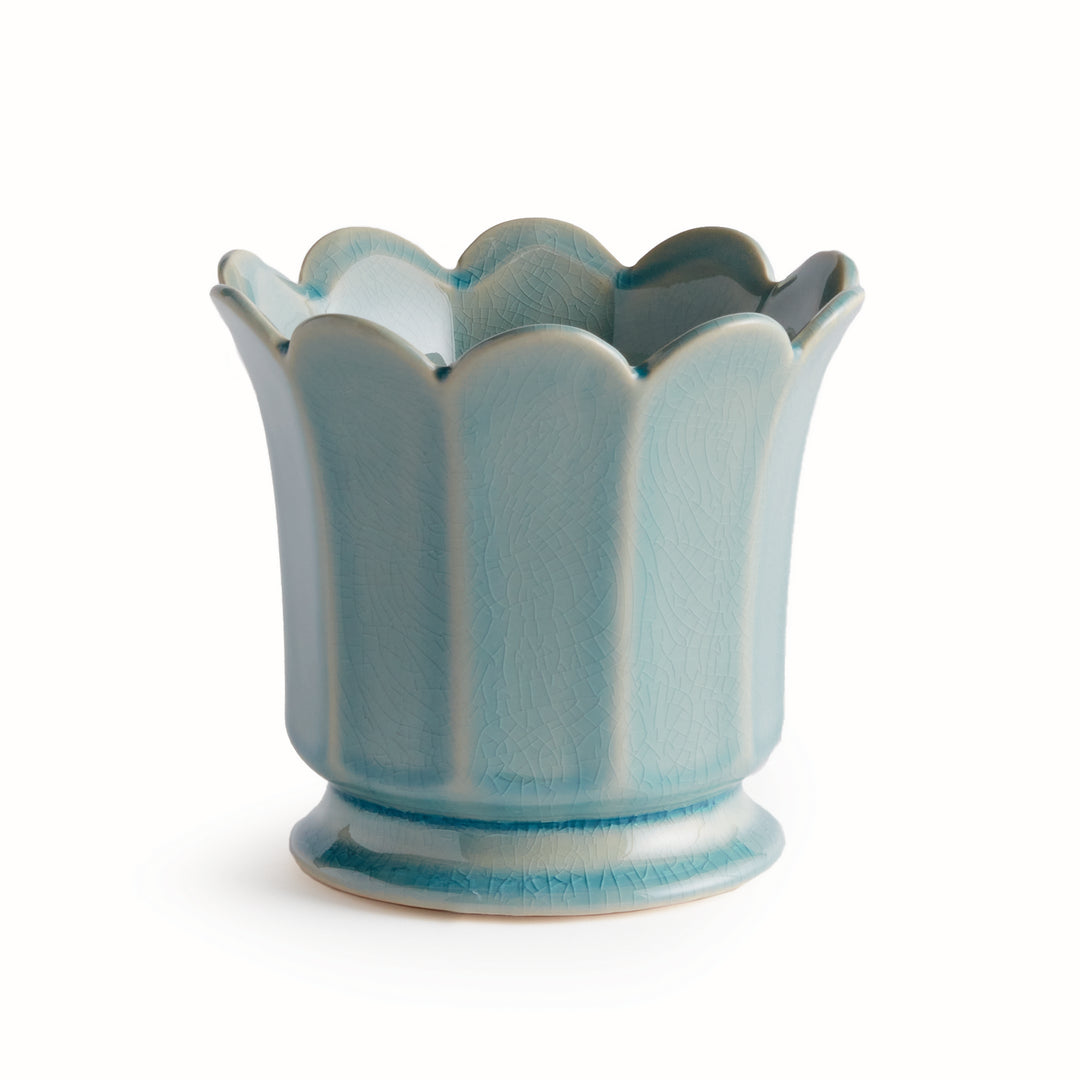 MALINE FOOTED  POT SMALL - Soft Blue