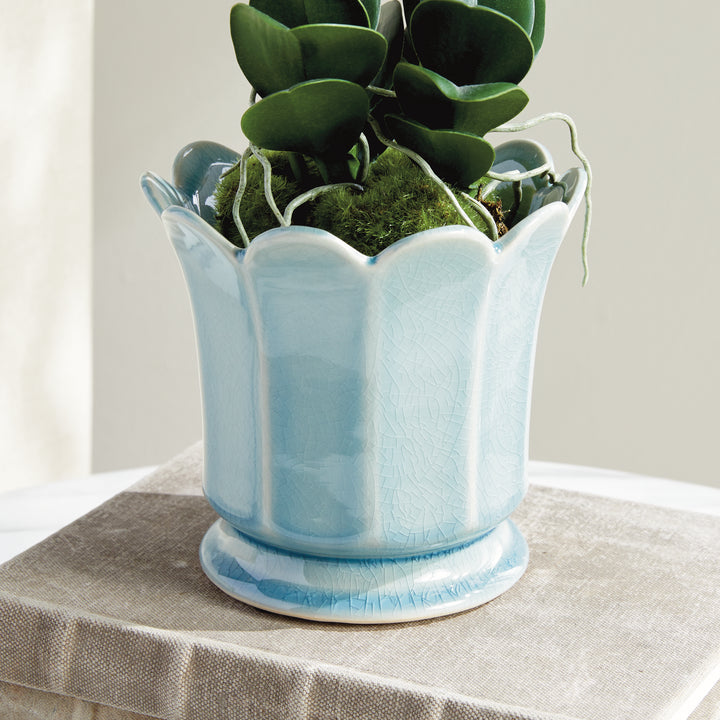 MALINE FOOTED  POT SMALL - Soft Blue
