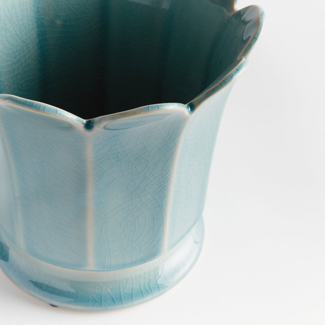 MALINE FOOTED  POT LARGE - Soft Blue