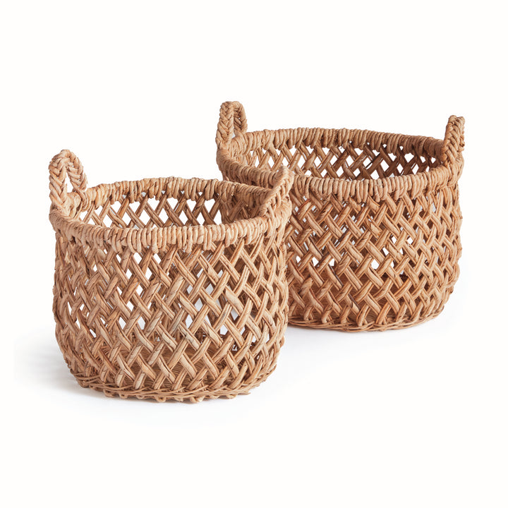 Emlyn Rattan Basket Set With Handles 