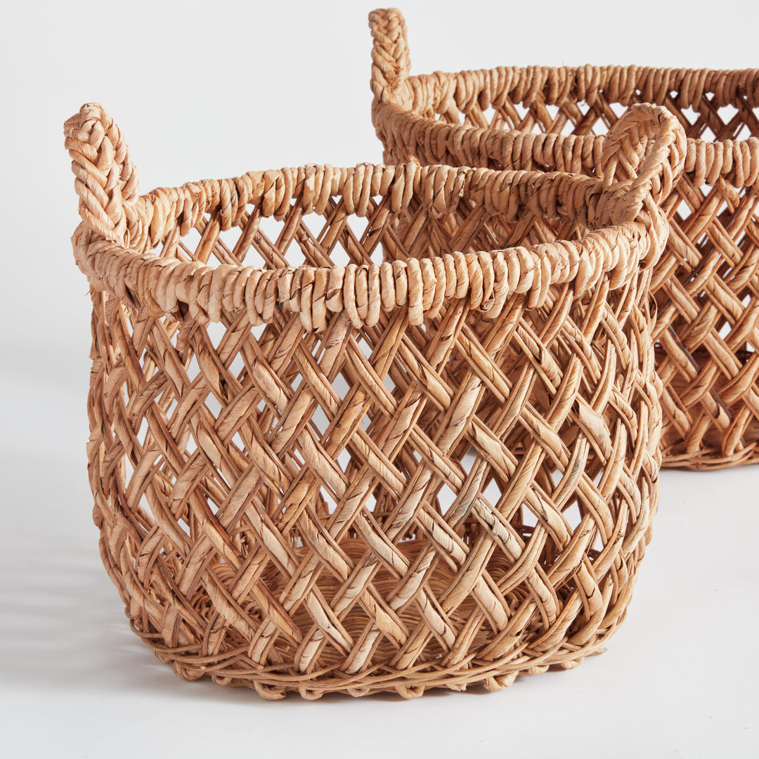 Emlyn Rattan Basket Set With Handles 