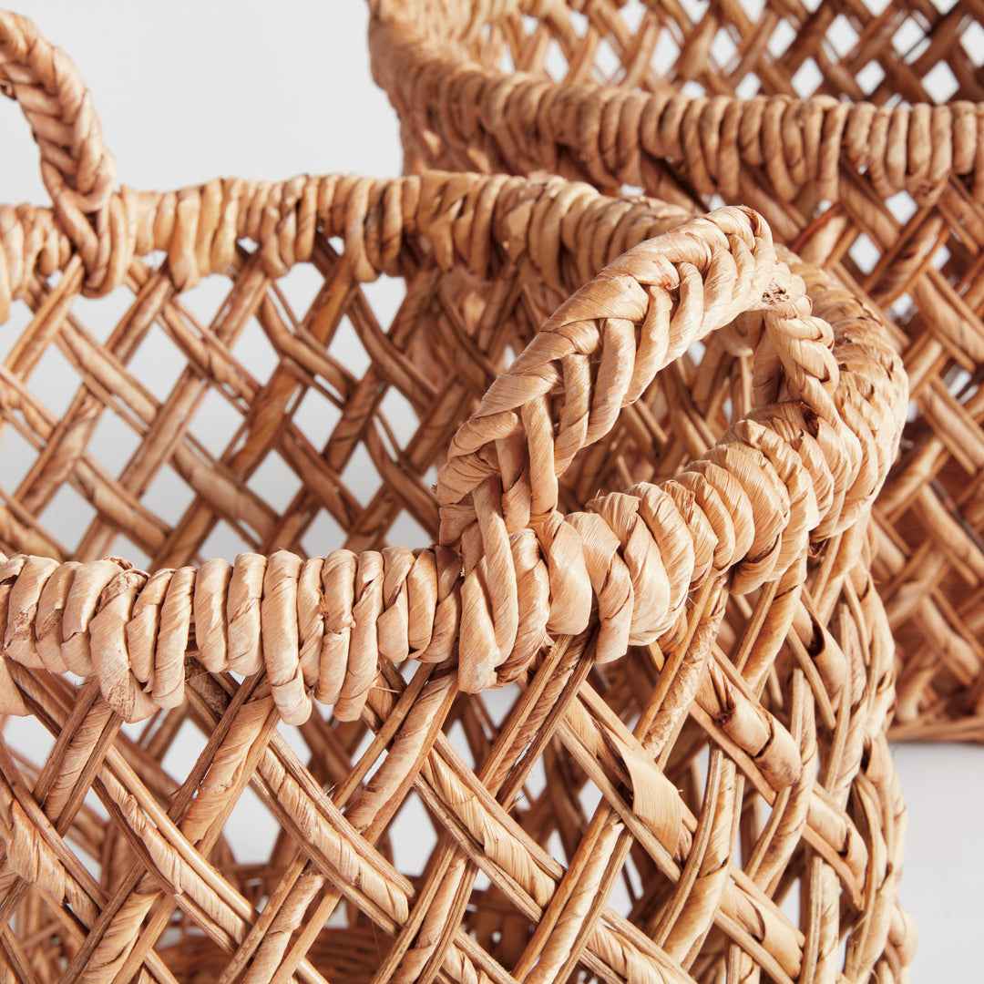 Emlyn Rattan Basket Set With Handles 