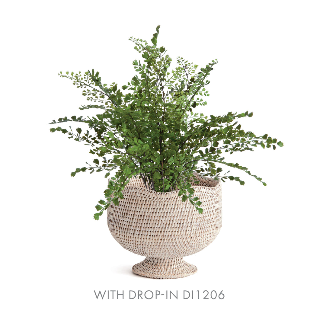 BURMA RATTAN FOOTED CACHEPOT - Whitewash