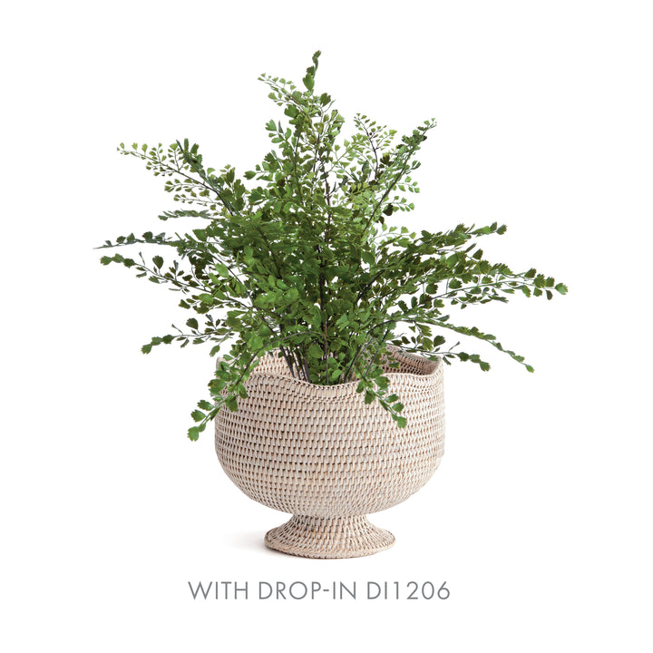 BURMA RATTAN FOOTED CACHEPOT - Whitewash