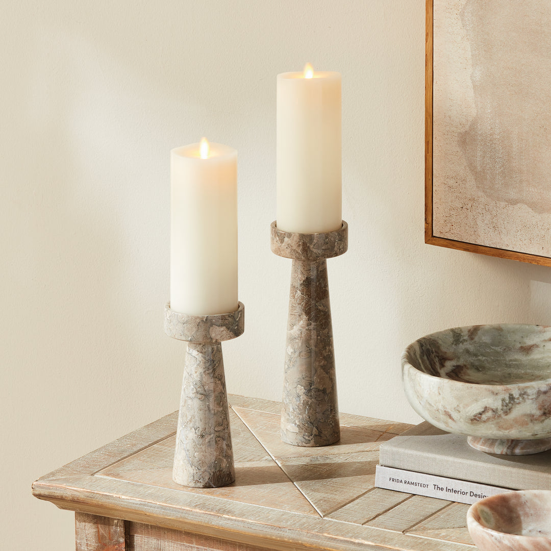 TERRENE CANDLE STANDS, SET OF 2