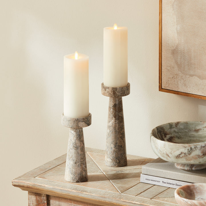 TERRENE CANDLE STANDS, SET OF 2