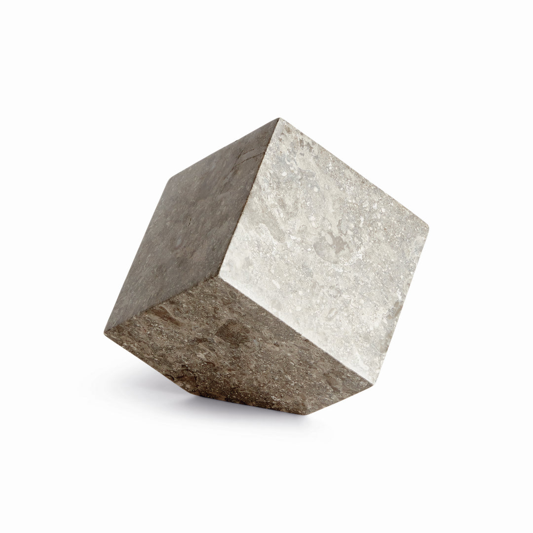 ABSTRACT MARBLE CUBE SCULPTURE
