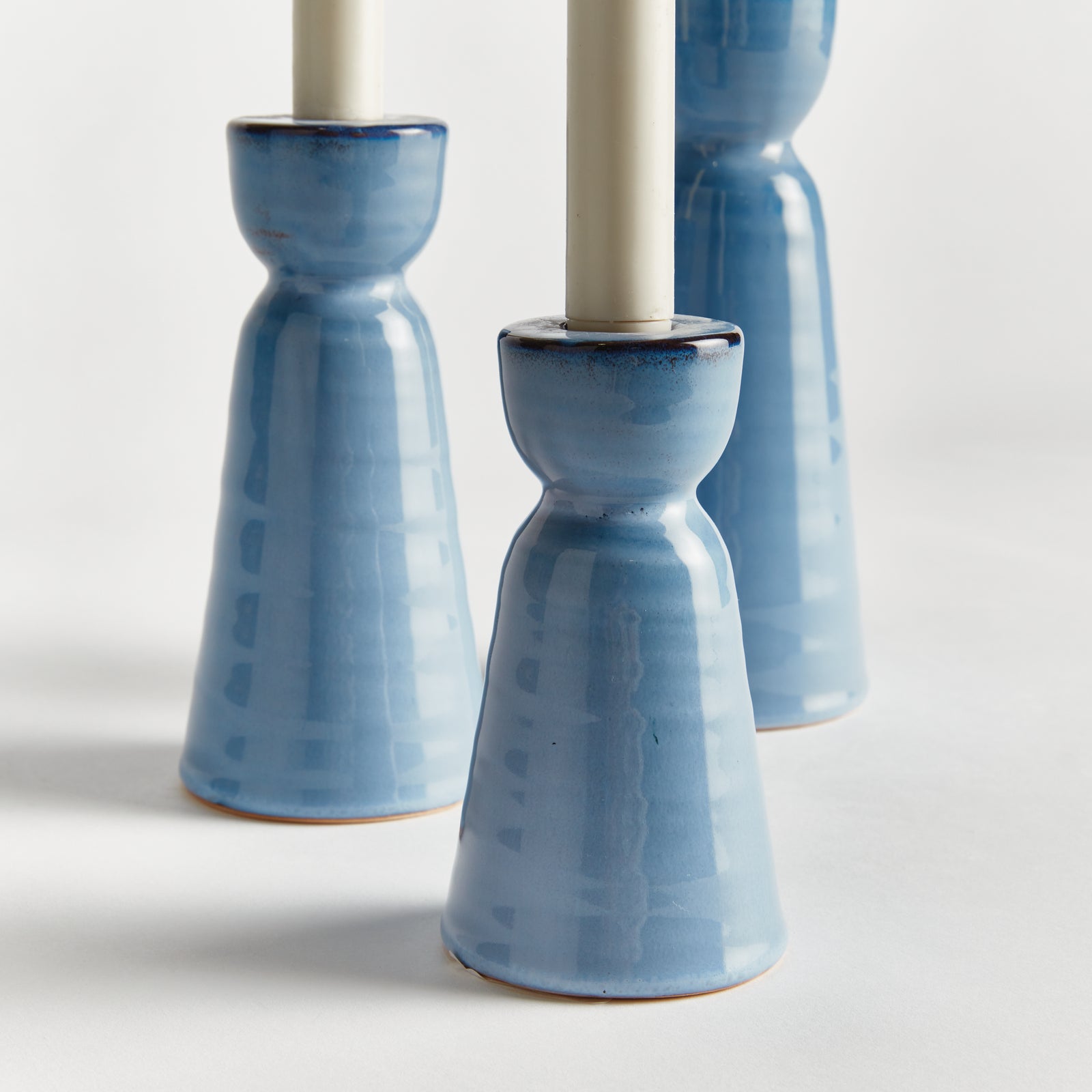 LIBBEY TAPER HOLDERS, SET OF 3