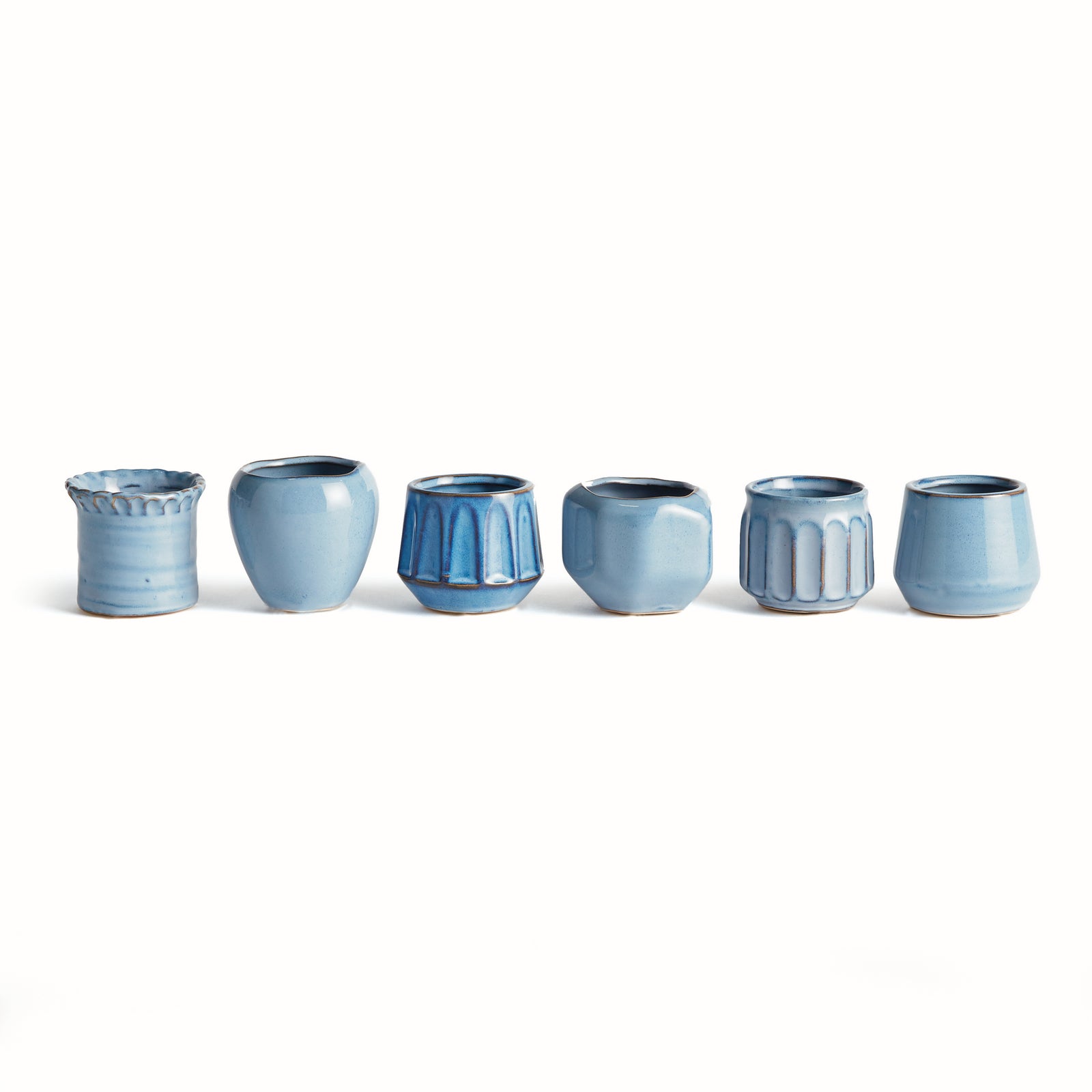 DEZIE MINI POTS, SET OF 6 - Blue