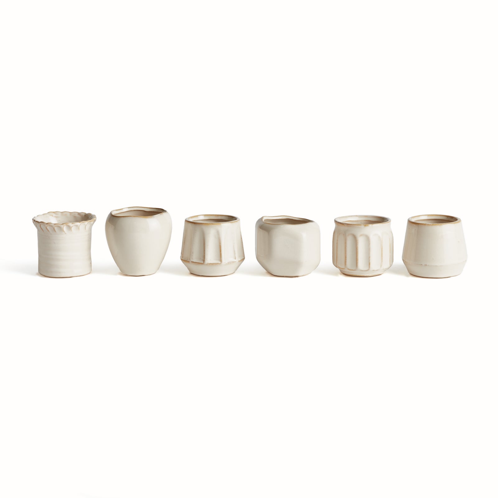 DEZIE MINI POTS, SET OF 6 - Cream