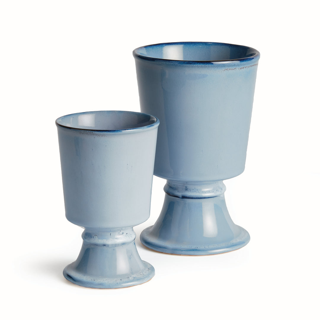 KELCY FOOTED CACHEPOTS, SET OF 2 - Blue