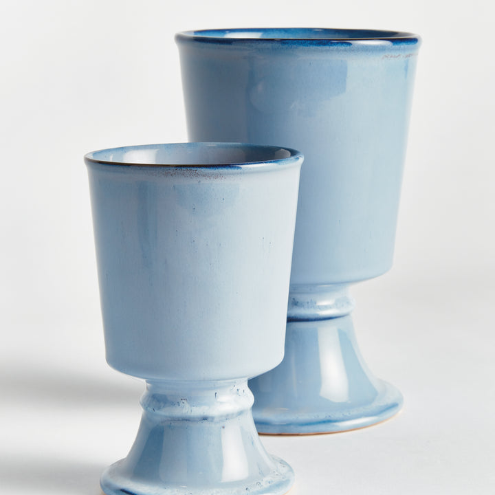KELCY FOOTED CACHEPOTS, SET OF 2 - Blue