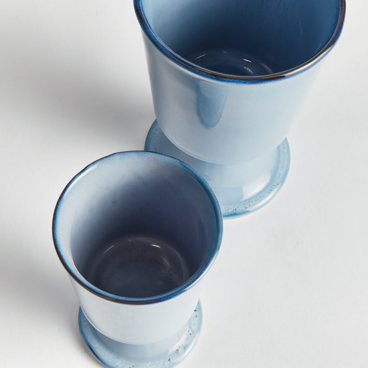 KELCY FOOTED CACHEPOTS, SET OF 2 - Blue