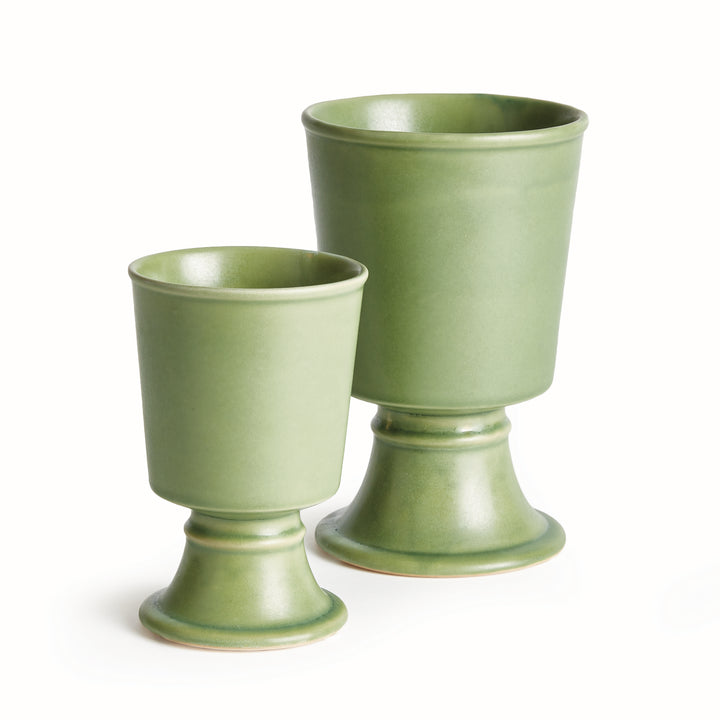 KELCY FOOTED CACHEPOTS, SET OF 2 - Green