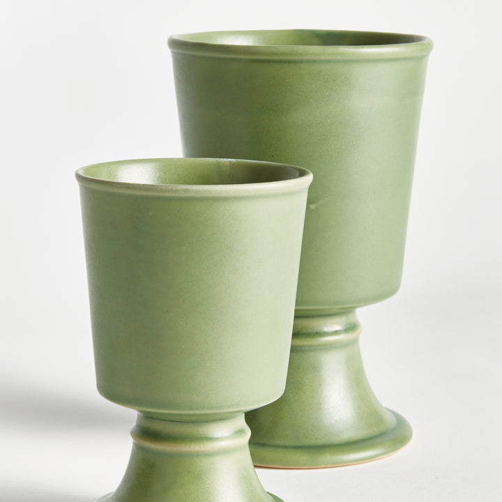 KELCY FOOTED CACHEPOTS, SET OF 2 - Green