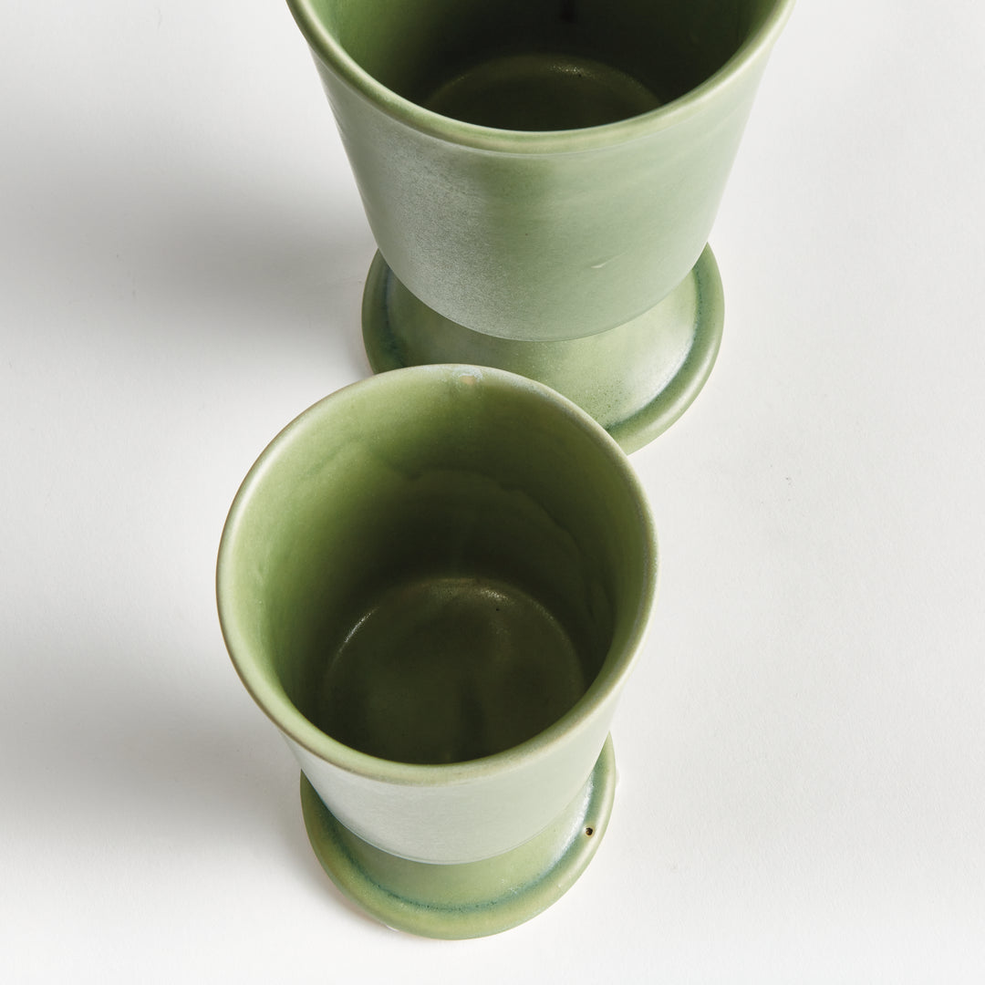 KELCY FOOTED CACHEPOTS, SET OF 2 - Green