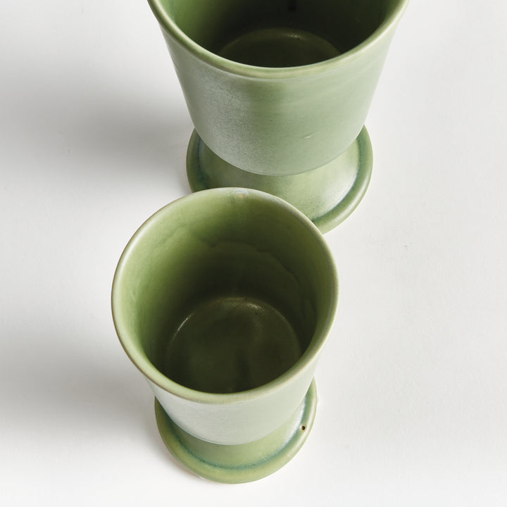 KELCY FOOTED CACHEPOTS, SET OF 2 - Green