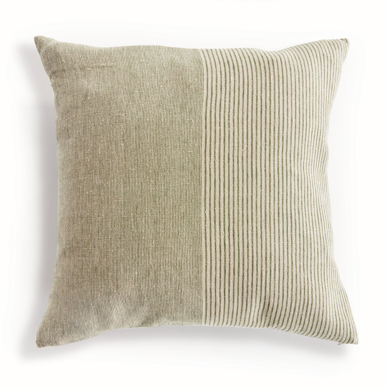 OTIS PINSTRIPE PILLOW 24" - Green/Flax