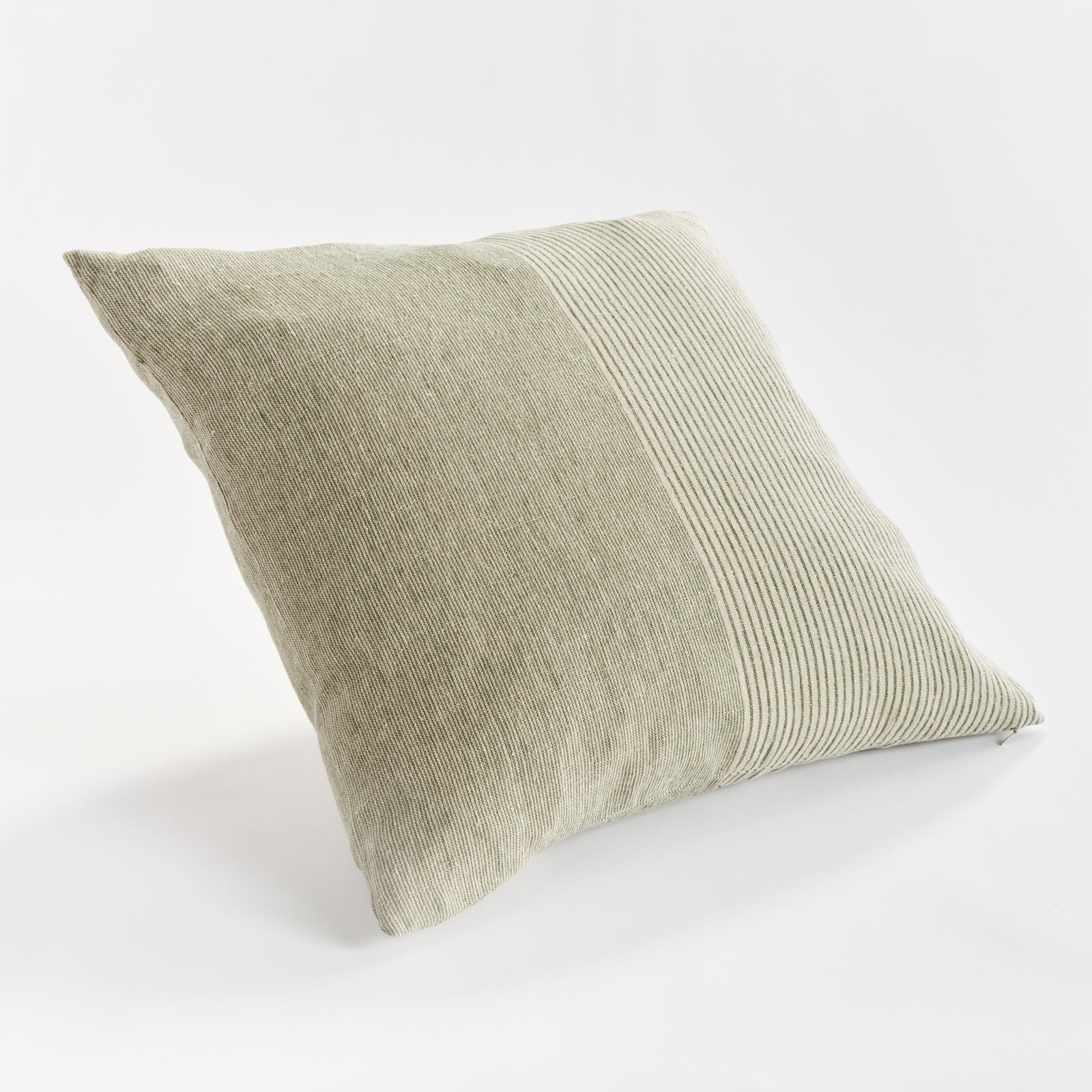 OTIS PINSTRIPE PILLOW 24" - Green/Flax