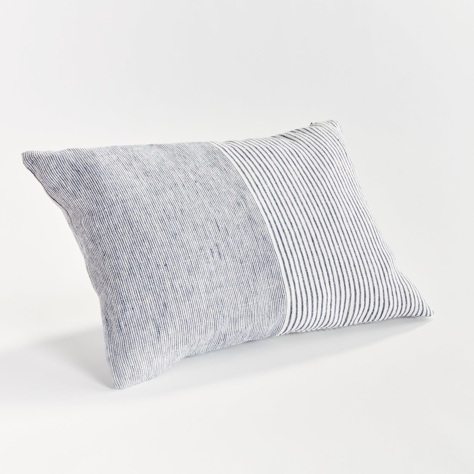 OTIS PINSTRIPE LUMBAR PILLOW - Navy/Ivory