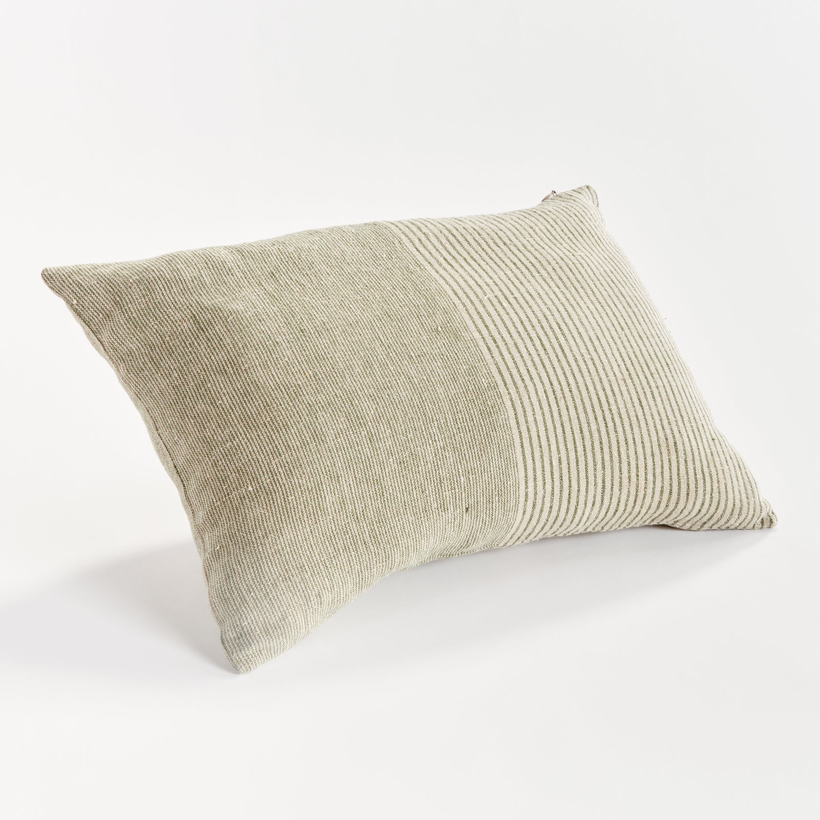OTIS PINSTRIPE LUMBAR PILLOW - Green/Flax