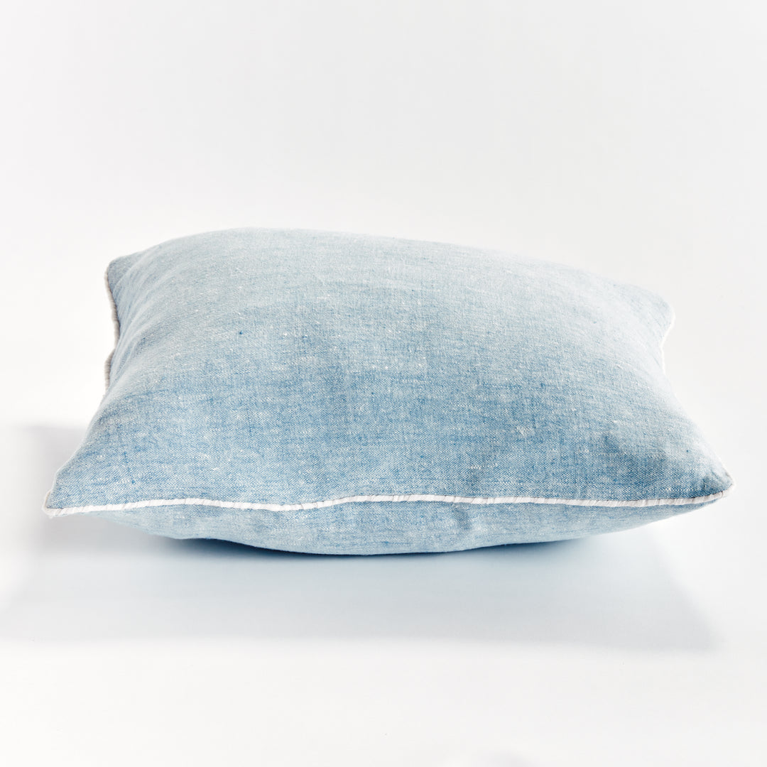 LOUIS PILLOW 20" - Blue/Ivory