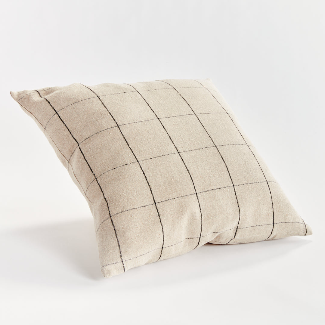 LOUIS PILLOW 24" - Flax/Black