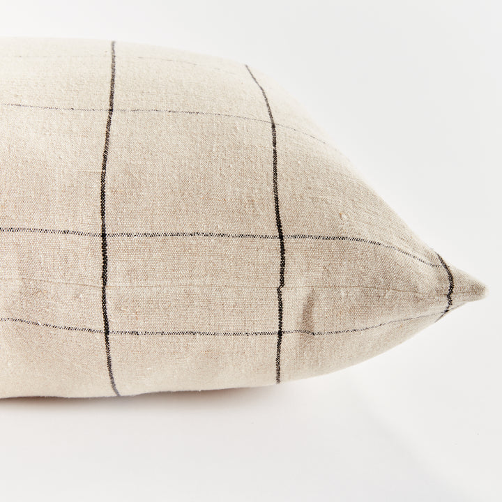 LOUIS PILLOW 24" - Flax/Black