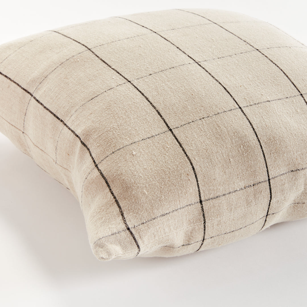 LOUIS PILLOW 24" - Flax/Black