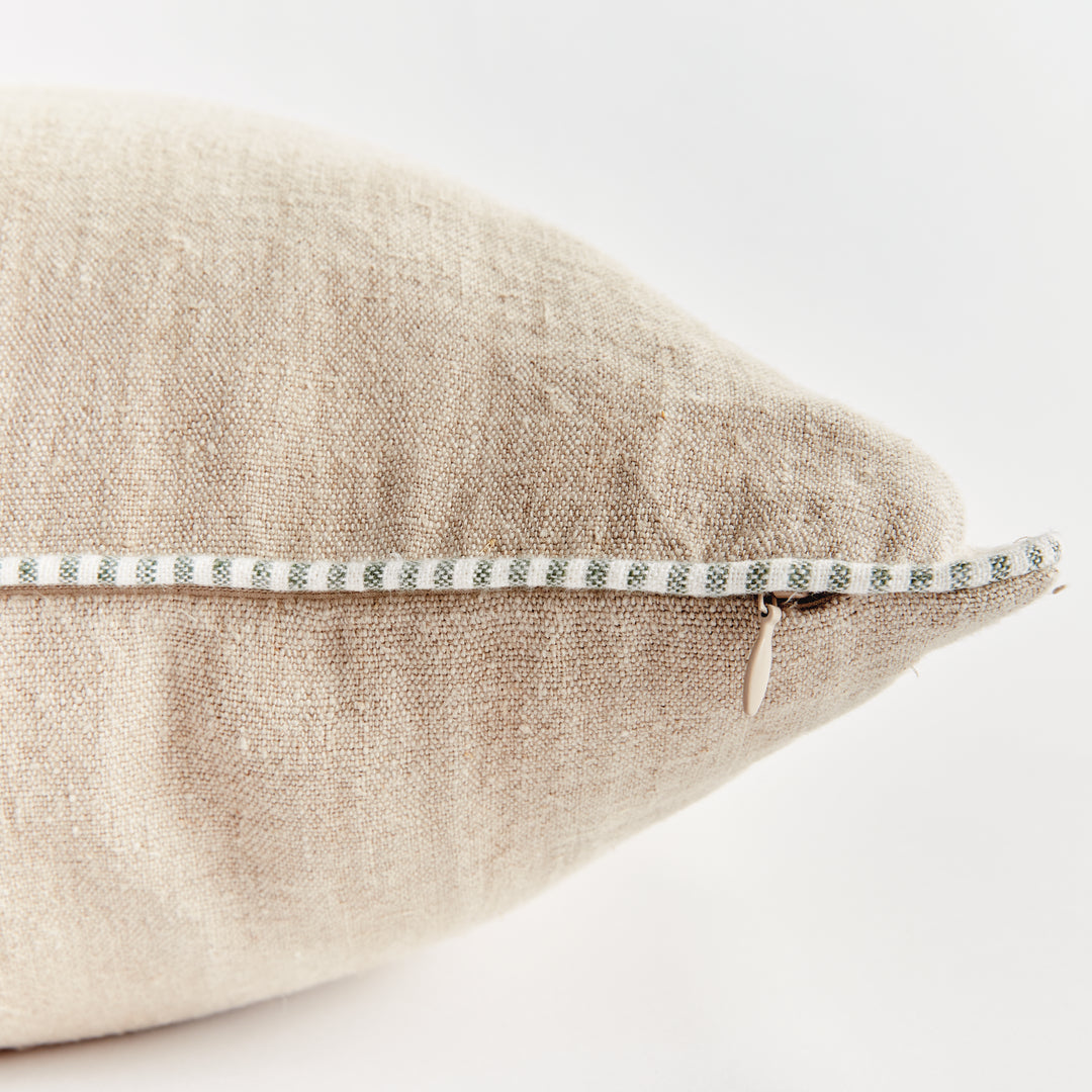 MATTEO PILLOW 24" - Flax/Green