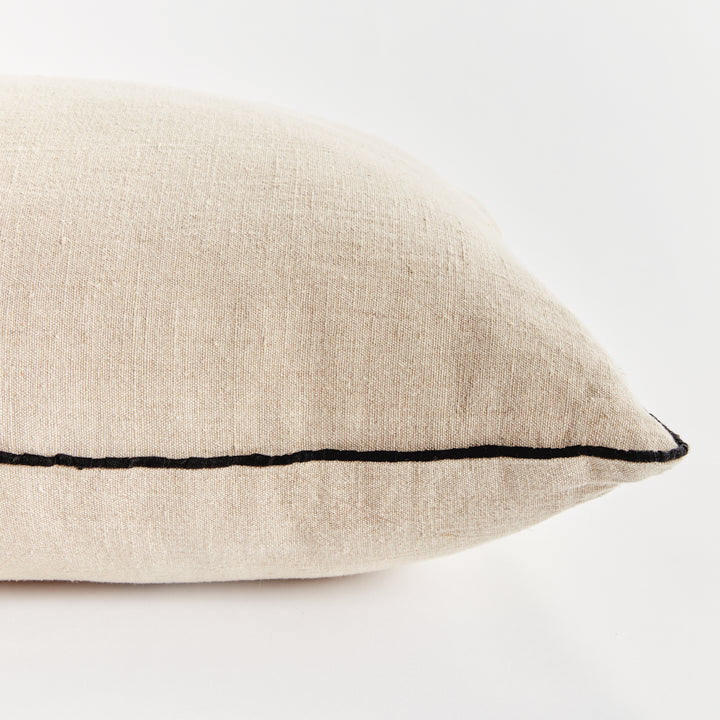 ELIAS PILLOW 24" - Flax/Black