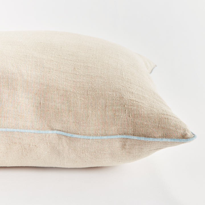 ELIAS PILLOW 24" - Flax/Blue