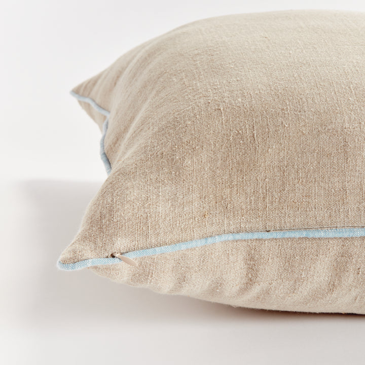 ELIAS PILLOW 24" - Flax/Blue