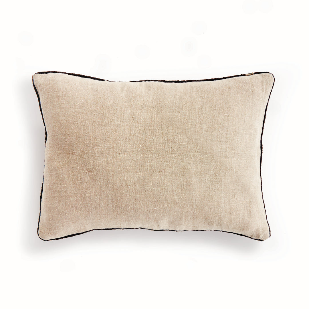 ELIAS LUMBAR PILLOW - Flax/Black